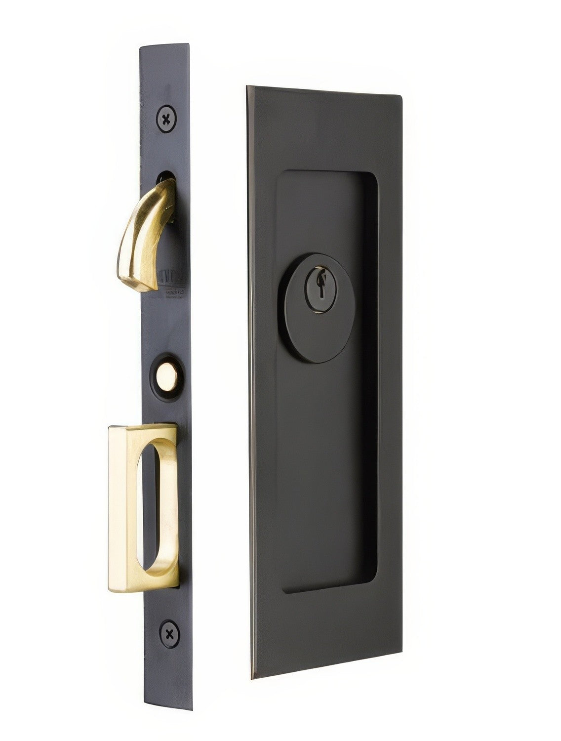 Emtek 2115US134 Modern Rectangular Privacy Pocket Door Mortise Lock for 1-3/4 Inch Door