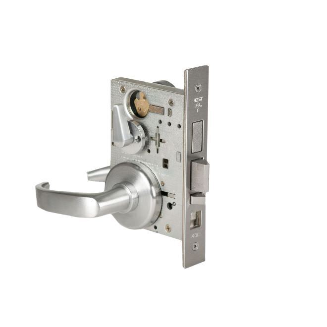 Best 45H7AB14H626RH Mortise Lock 7 Pin Office with Deadbolt 14 Lever with H Rose Right Hand