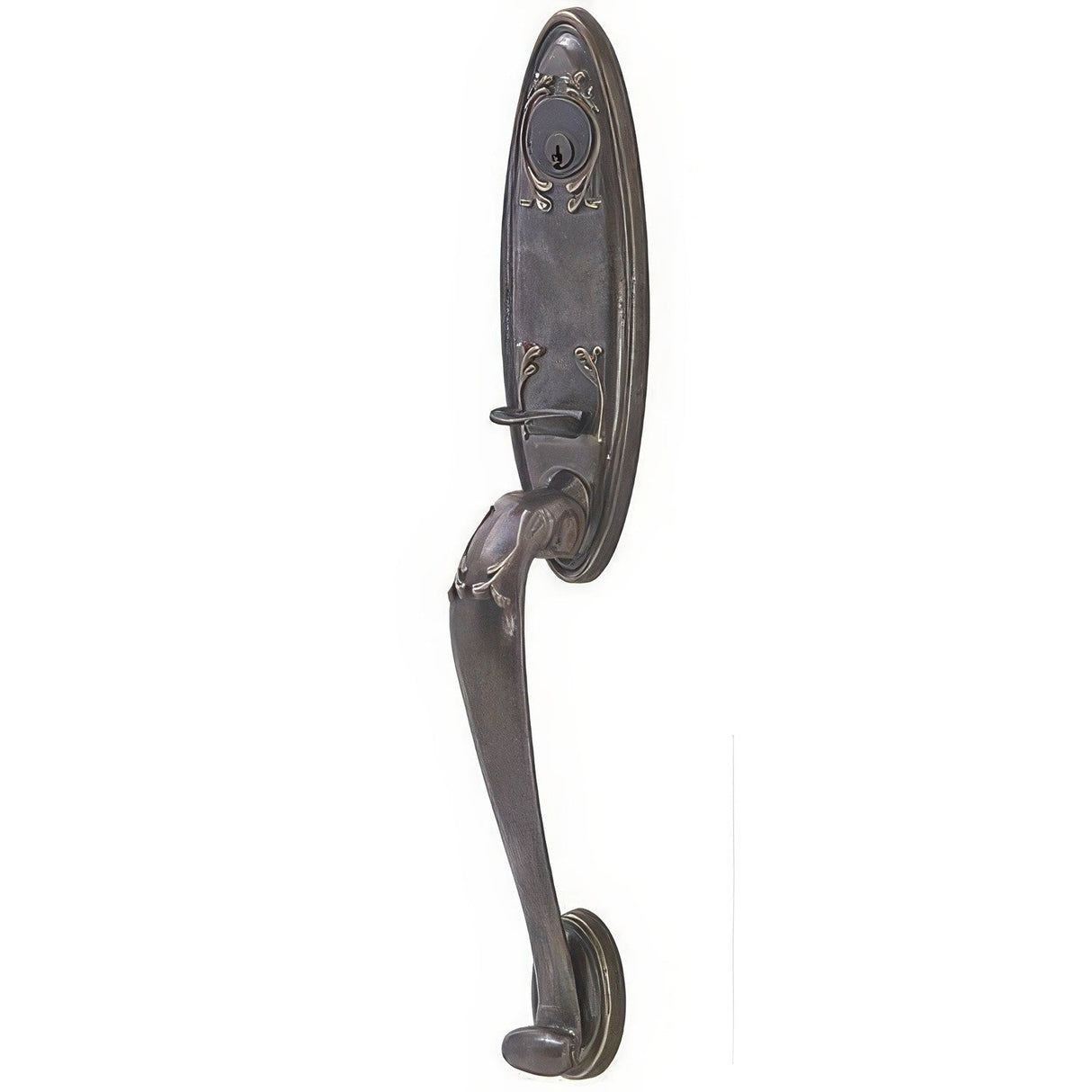 Emtek Tuscany Monolithic Single Cylinder Grip-by-Grip Keyed Entry Lost Wax Cast Bronze Handleset