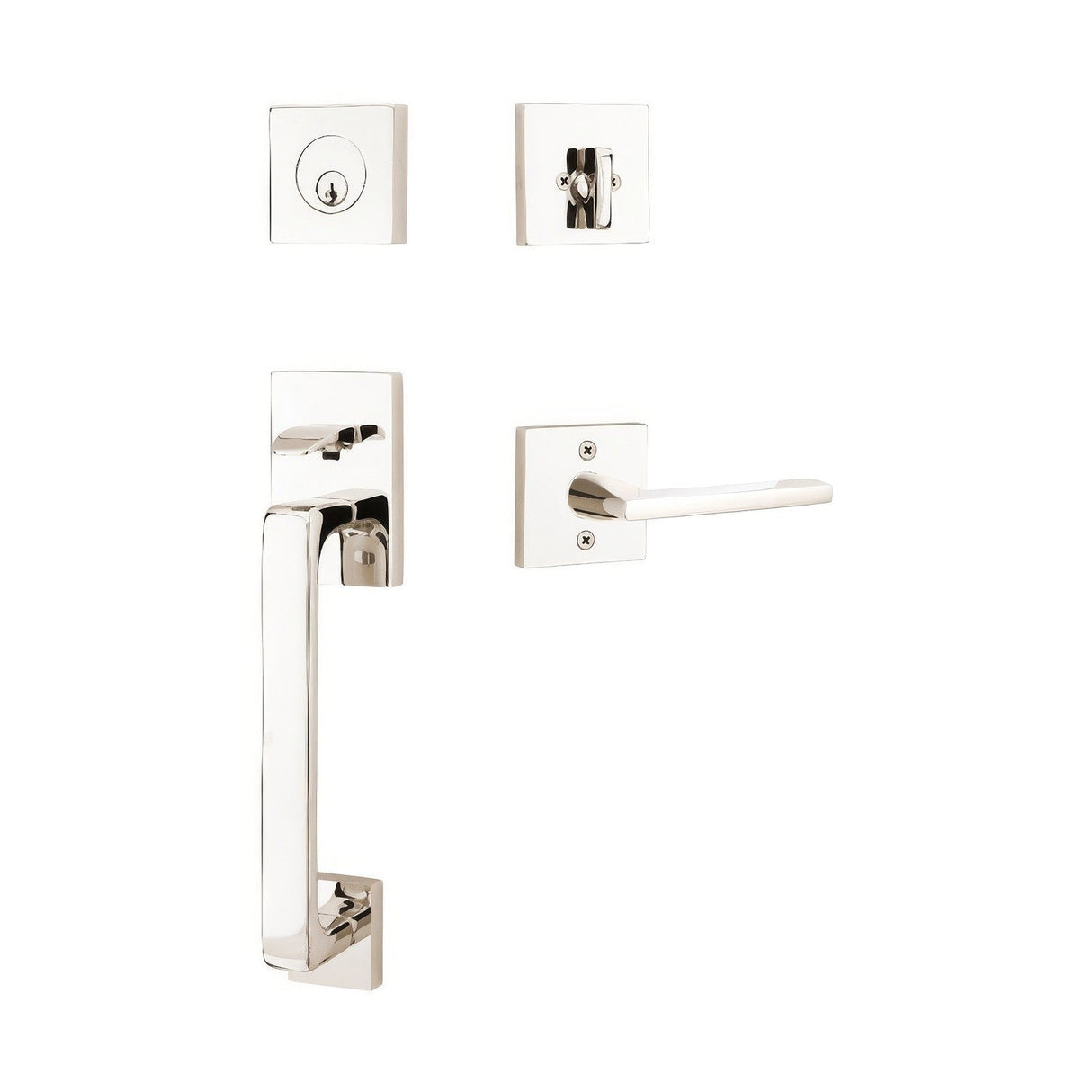 Emtek 4820HLOUSLH Helios Lever Left Hand 2-3/8" and 2-3/4" Backset Single Cylinder Baden Tubular Handleset