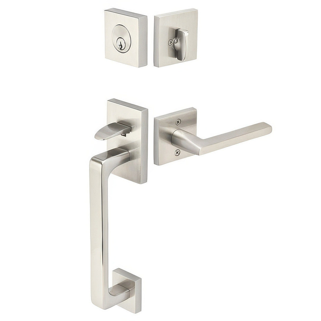 Emtek 4820HLOUSLH Helios Lever Left Hand 2-3/8" and 2-3/4" Backset Single Cylinder Baden Tubular Handleset