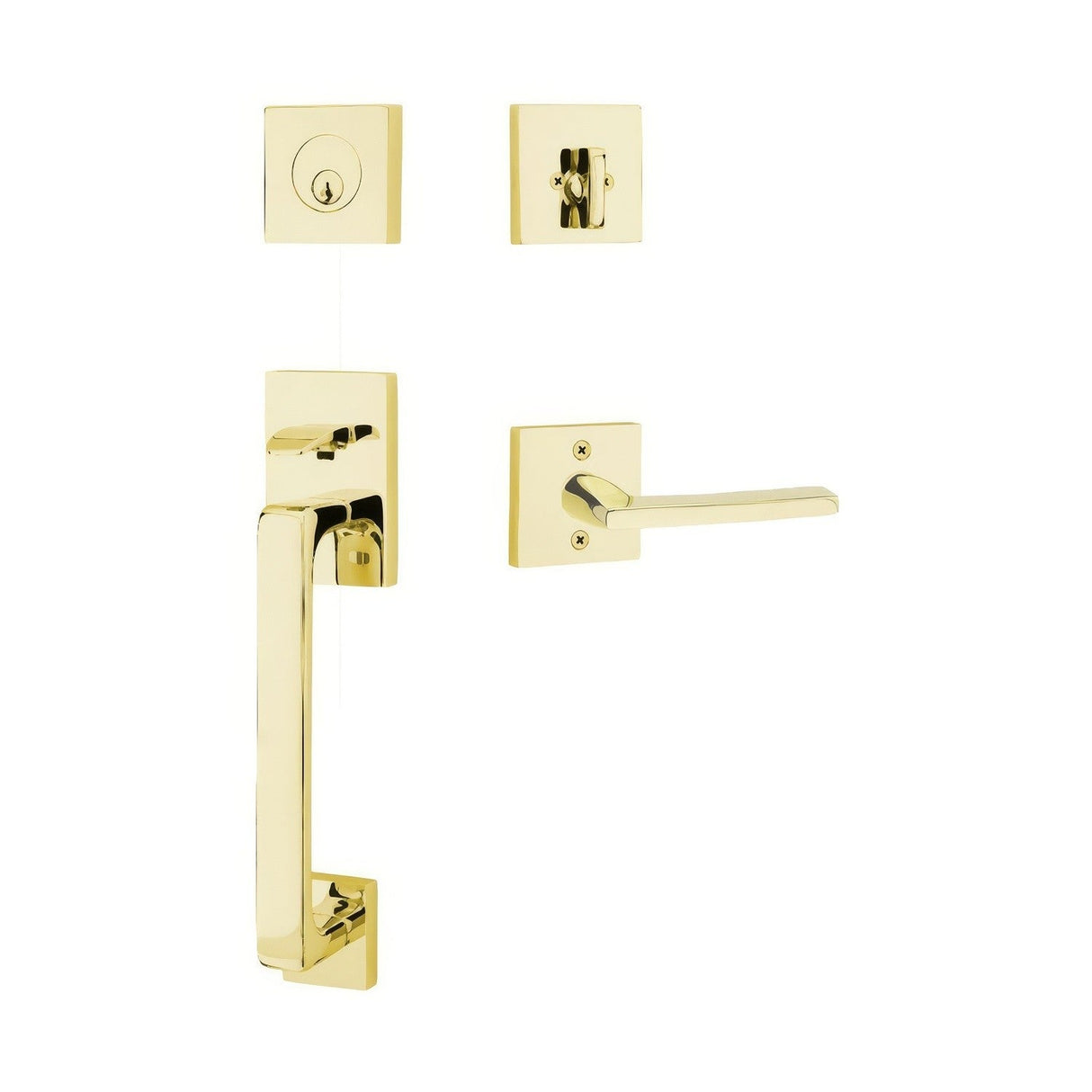 Emtek 4820HLOUSLH Helios Lever Left Hand 2-3/8" and 2-3/4" Backset Single Cylinder Baden Tubular Handleset