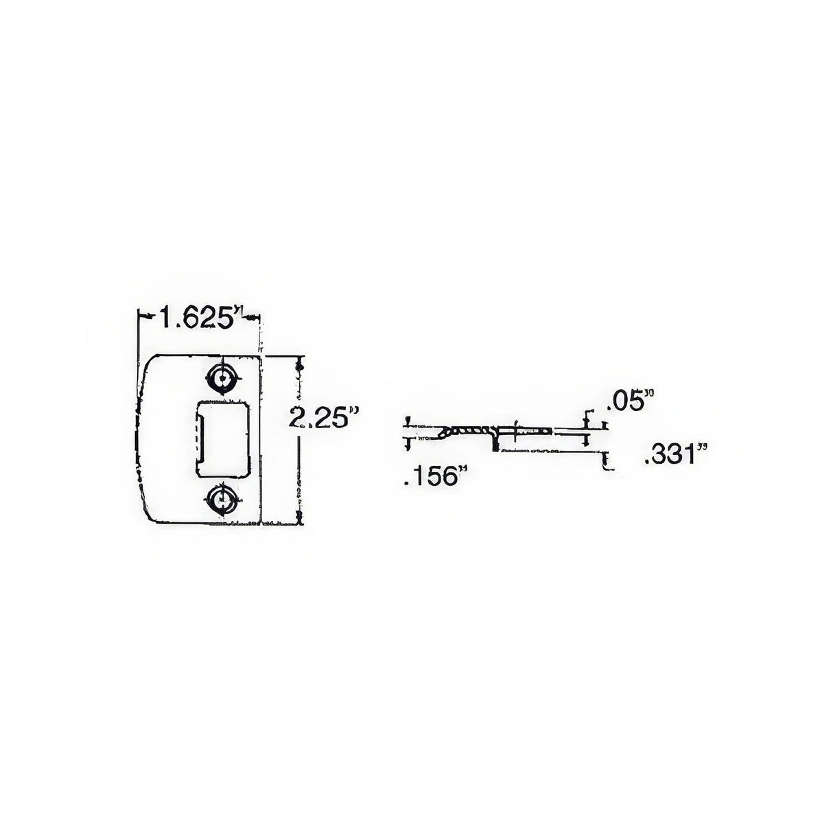 Baldwin 5510.FSTR 1.625" x 2.25" Full Lip Strike Plate