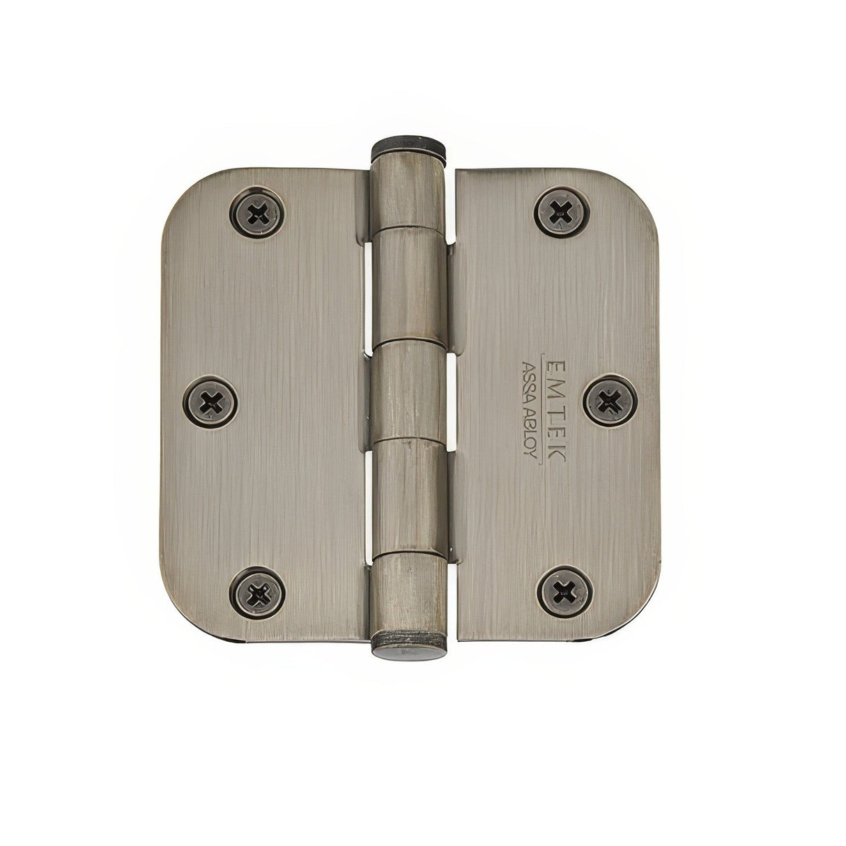 Emtek 96233 3.5" x 3.5" Solid Brass 5/8" Radius Corner Plain Bearing Mortise Hinge - Pair