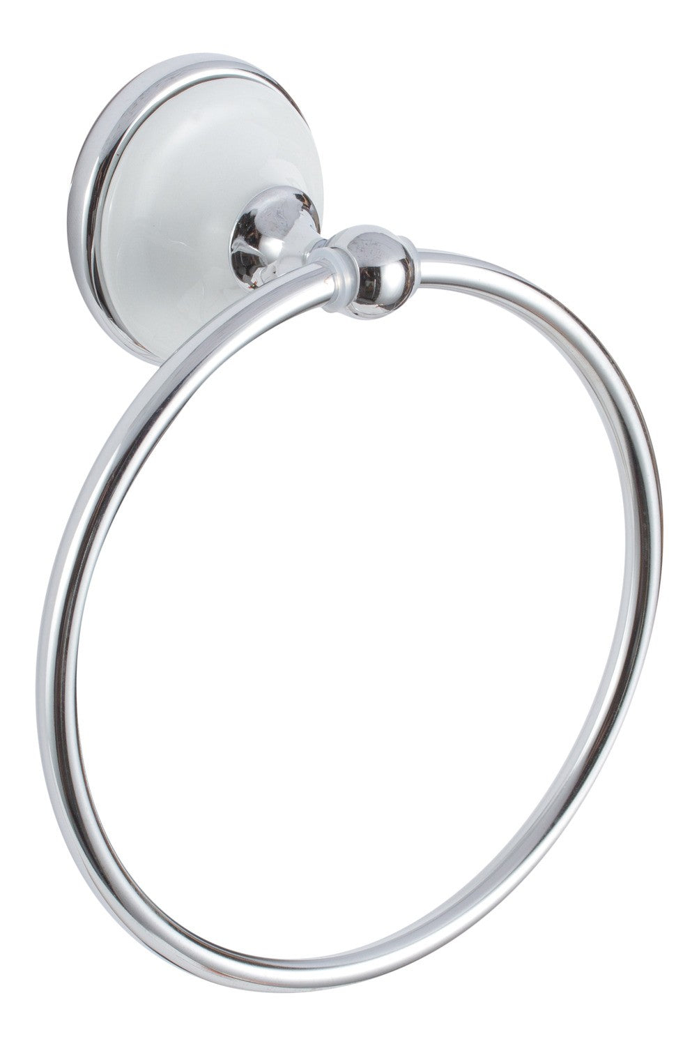 Sure-Loc Hardware BT-TR1 26W Brighton Bath Series Towel Ring Polished Chrome with White Porcelain