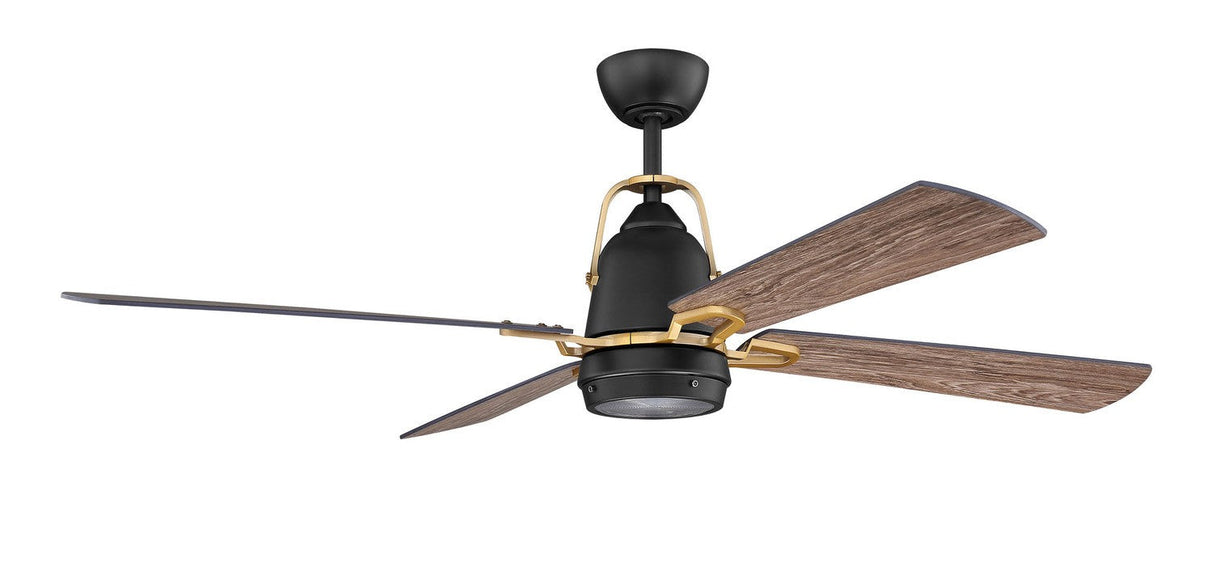 Craftmade BEC52FBSB4 52" Beckett Ceiling Fan in Flat Black / Satin Brass