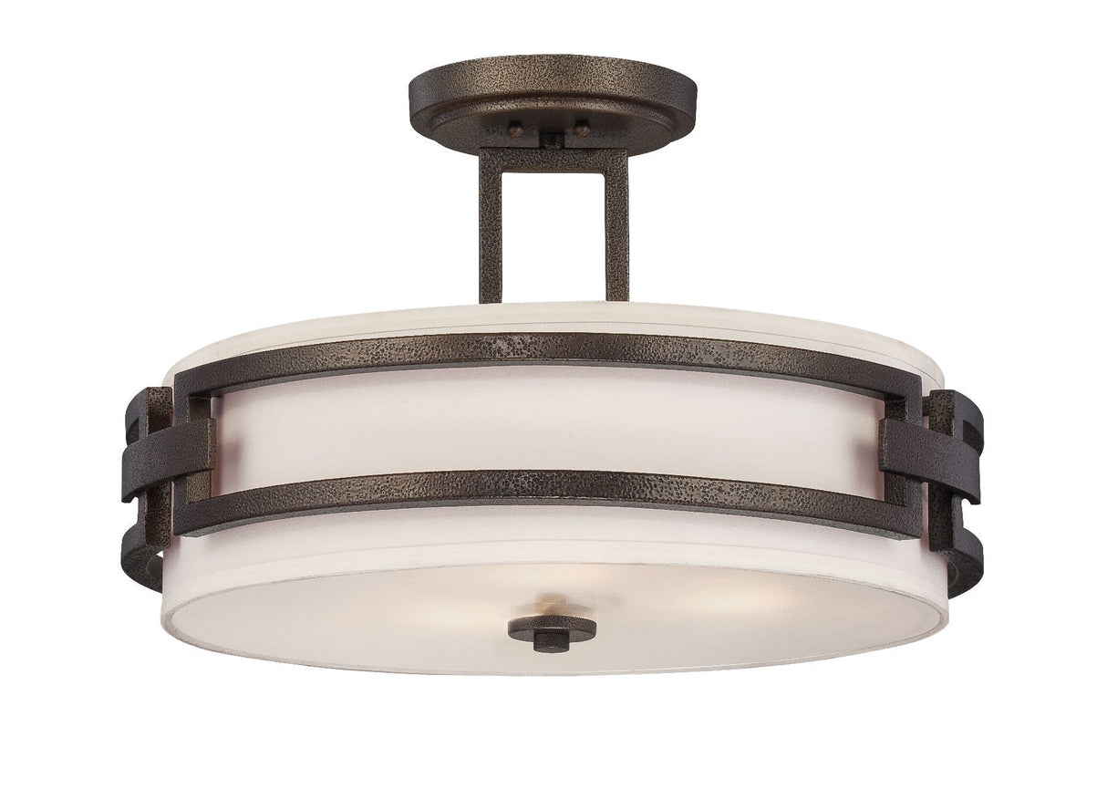 Designers Fountain 83811-FBZ Del Ray Transitional 3 Light Semi Flushmount