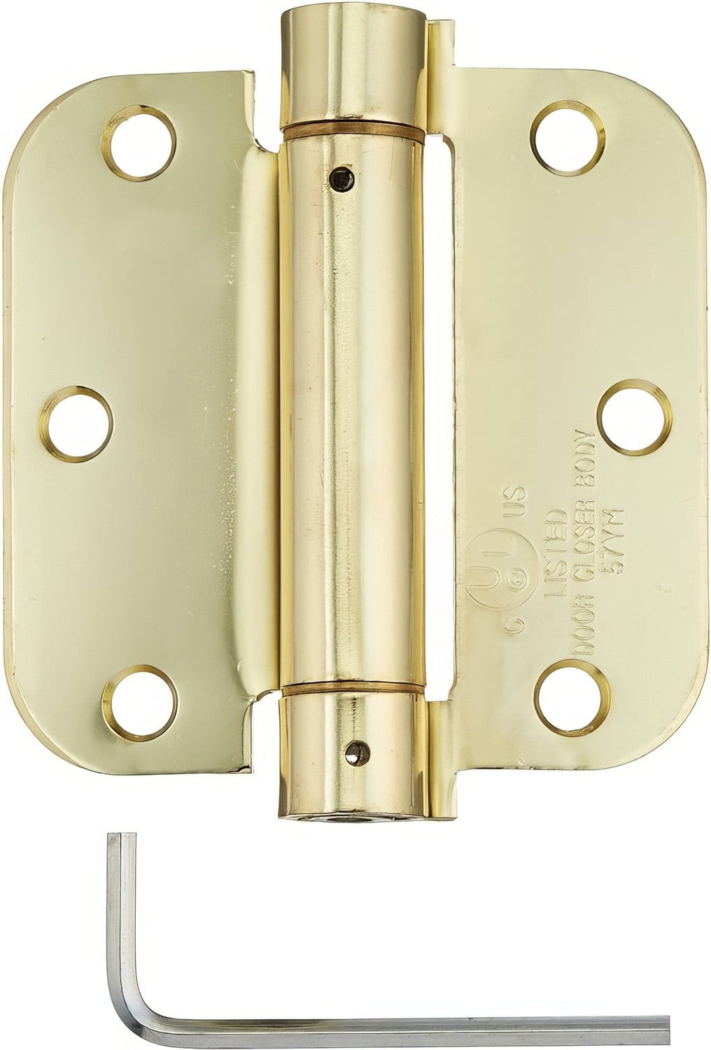 Deltana DSH35R5 3-1/2" x 3-1/2" NRP Spring Hinge with 5/8" Radius Corner - Sold Each