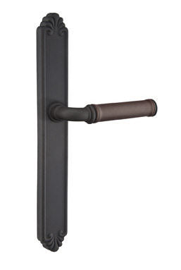 Emtek 1-1/2" x 11" Non-Keyed Passage Function Multi Point Trim with 3-5/8" Center and Lost Wax Cast Bronze Tuscany Style Plate