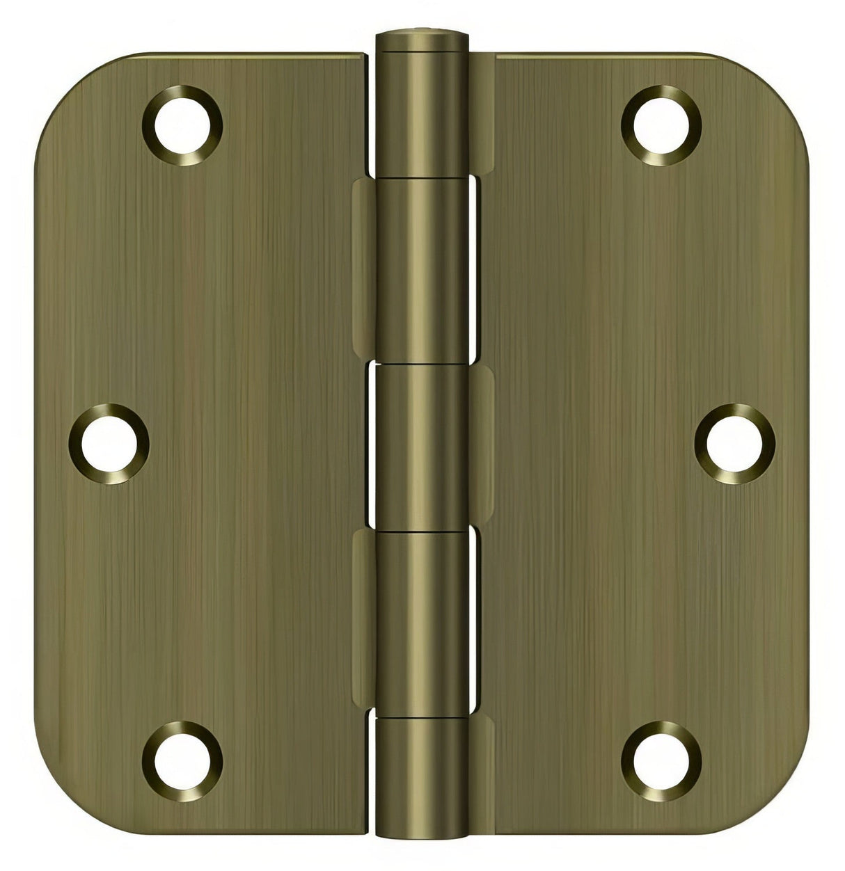 Deltana S35R5 3-1/2" x 3-1/2" Plain Bearing 5/8" Radius Corner Door Hinge - Pair