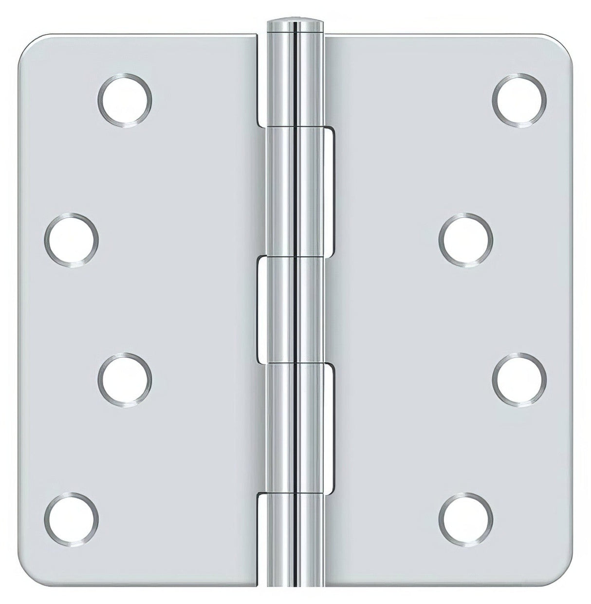 Deltana S44R4 4" x 4" Plain Bearing 1/4" Radius Corner Door Hinge - Pair