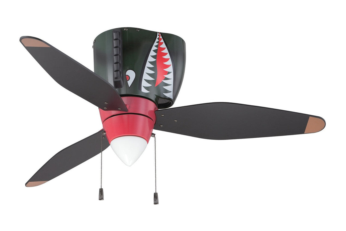 Craftmade WB348TS3 48" WarPlanes Ceiling Fan in Warbird Black / Tiger Shark