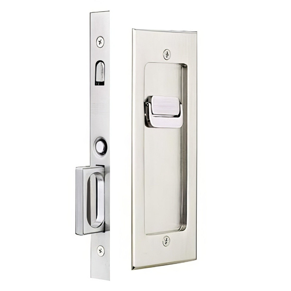 Emtek 2115US134 Modern Rectangular Privacy Pocket Door Mortise Lock for 1-3/4 Inch Door