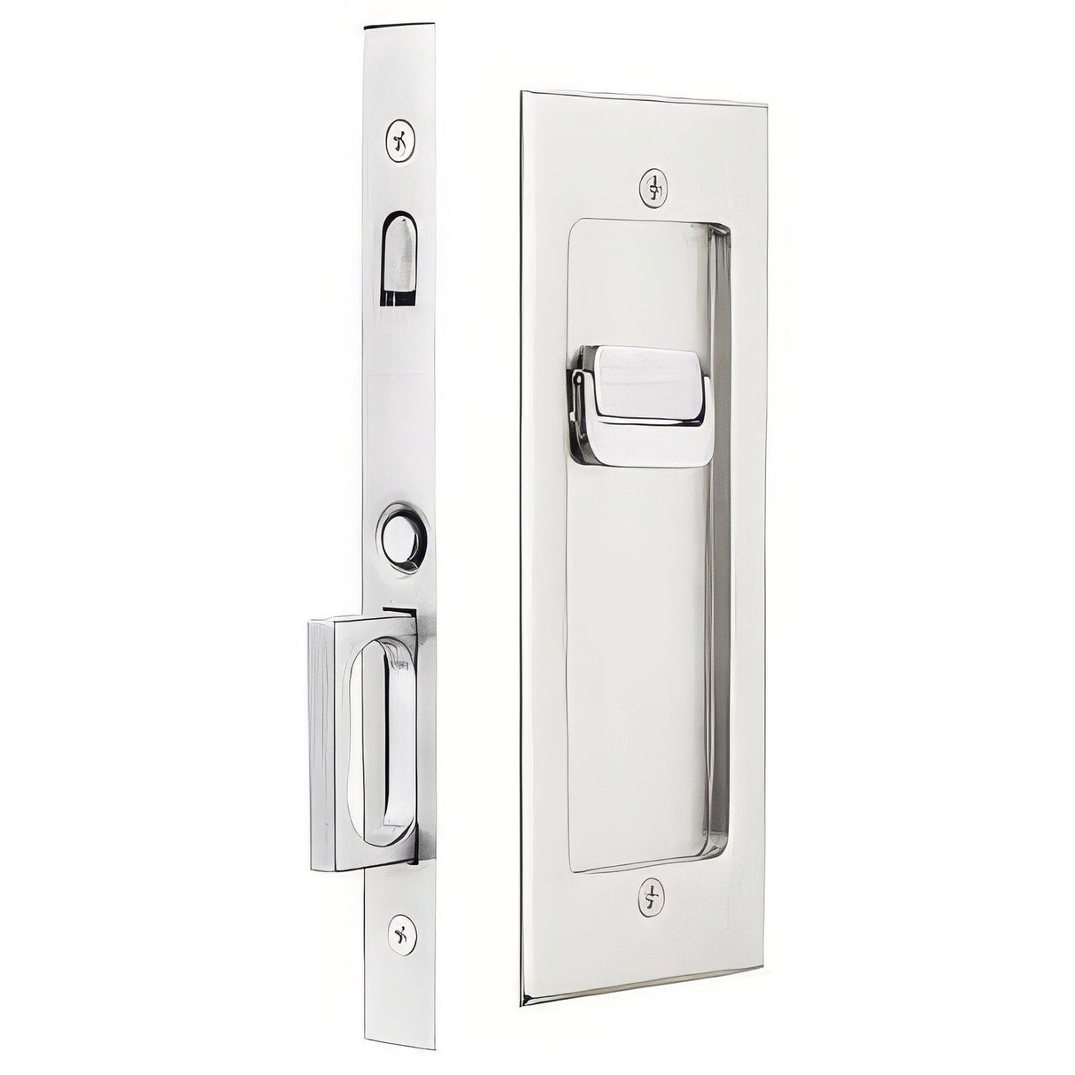 Emtek 2115US134 Modern Rectangular Privacy Pocket Door Mortise Lock for 1-3/4 Inch Door