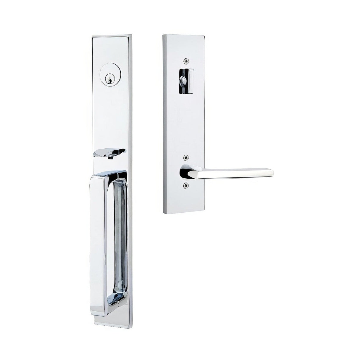 Emtek 4819HLOUSLH Helios Lever Left Hand 2-3/8" and 2-3/4" Backset Single Cylinder Lausanne Tubular Handleset