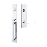 Emtek 4819HLOUSLH Helios Lever Left Hand 2-3/8" and 2-3/4" Backset Single Cylinder Lausanne Tubular Handleset