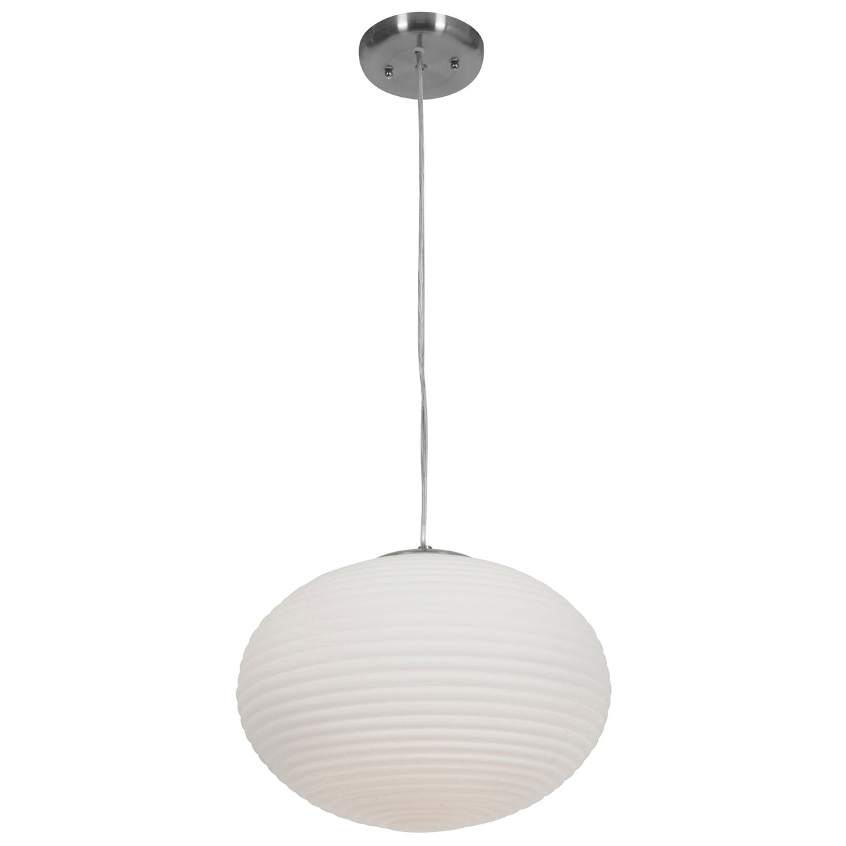 Access Lighting 50180-BS/OPL Callisto Ribbed OPL Glass Pendant