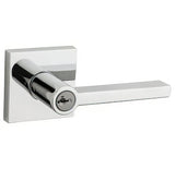 Kwikset 156HFL-S Halifax Single Cylinder Keyed Entry Door Lever Set with Square Rosette
