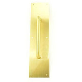 Ives 83028-315 3-1/2" x 15" Brass Pull Plate with 3/4" Round Handle on 8" Center