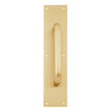 Ives 83028-416-8 4" x 16" Brass Pull Plate with 3/4" Round Handle on 8" Center