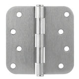 Emtek 91034US 4" x 4" Plated Steel Residential Duty 5/8" Radius Round Corner Plain Bearing Hinges - Pair