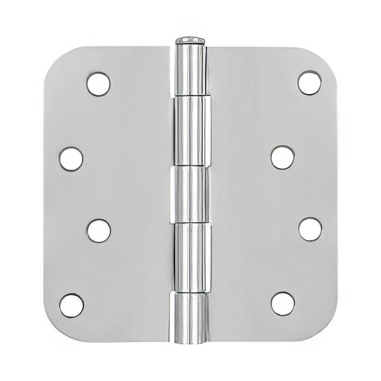 Emtek 91034US 4" x 4" Plated Steel Residential Duty 5/8" Radius Round Corner Plain Bearing Hinges - Pair