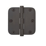 Emtek 92033US 3-1/2" x 3-1/2" Plated Steel Heavy Duty 5/8" Radius Round Corner Plain Bearing Hinges - Pair