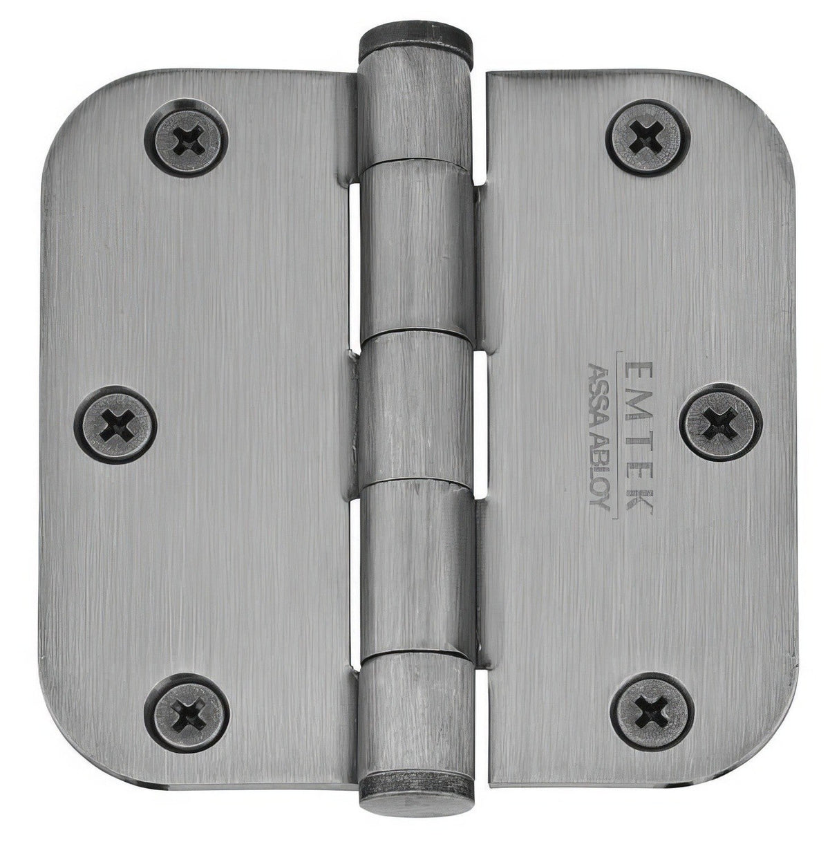 Emtek 92033US 3-1/2" x 3-1/2" Plated Steel Heavy Duty 5/8" Radius Round Corner Plain Bearing Hinges - Pair