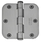 Emtek 92033US 3-1/2" x 3-1/2" Plated Steel Heavy Duty 5/8" Radius Round Corner Plain Bearing Hinges - Pair