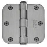 Emtek 92033US 3-1/2" x 3-1/2" Plated Steel Heavy Duty 5/8" Radius Round Corner Plain Bearing Hinges - Pair