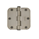 Emtek 92033US 3-1/2" x 3-1/2" Plated Steel Heavy Duty 5/8" Radius Round Corner Plain Bearing Hinges - Pair