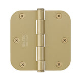 Emtek 92033US 3-1/2" x 3-1/2" Plated Steel Heavy Duty 5/8" Radius Round Corner Plain Bearing Hinges - Pair