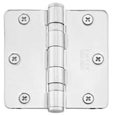 Emtek 94023US 3-1/2" x 3-1/2" Plated Steel Heavy Duty 1/4" Radius Round Corner Ball Bearing Hinges - Pair