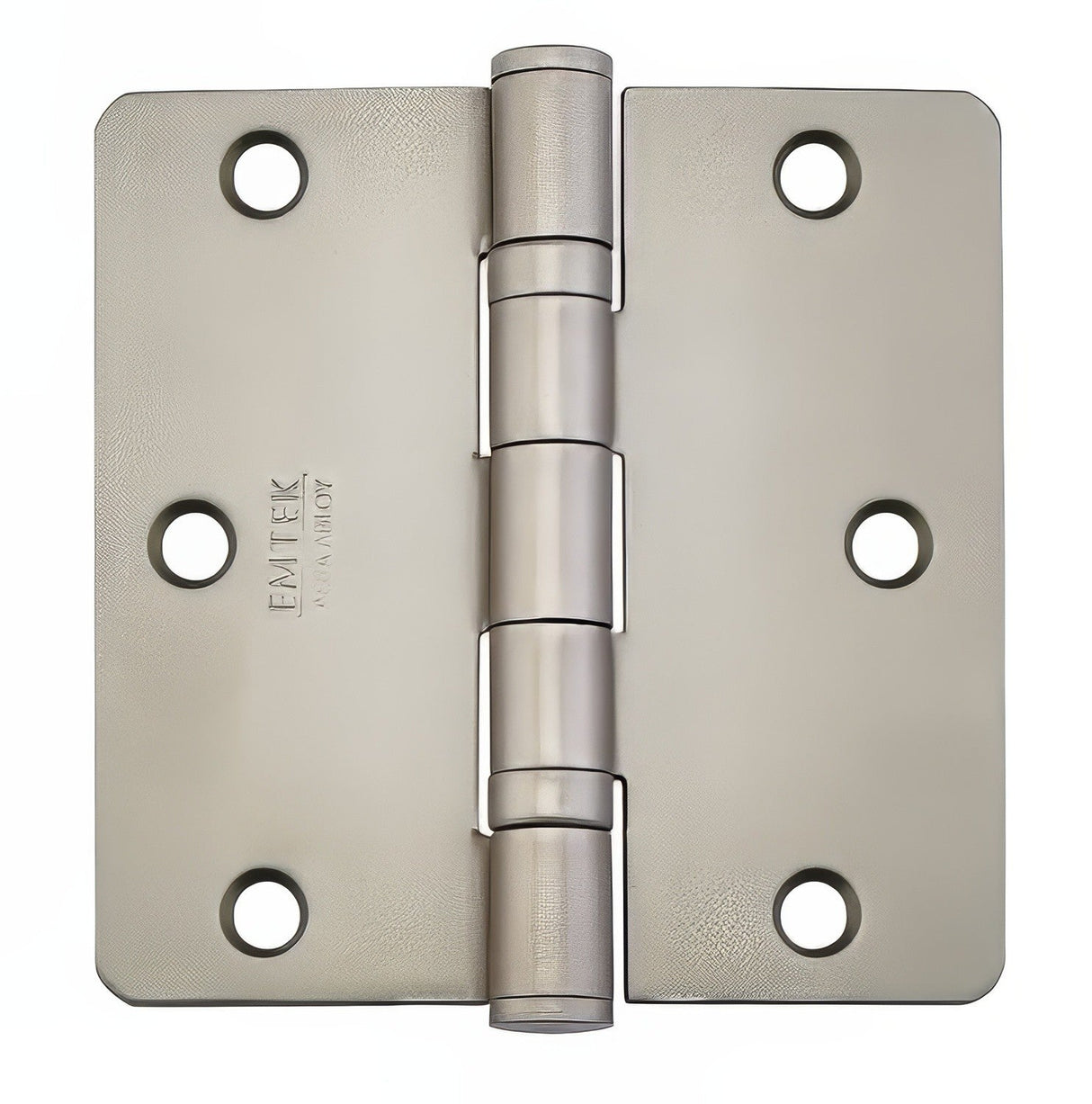 Emtek 94023US 3-1/2" x 3-1/2" Plated Steel Heavy Duty 1/4" Radius Round Corner Ball Bearing Hinges - Pair