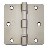 Emtek 94023US 3-1/2" x 3-1/2" Plated Steel Heavy Duty 1/4" Radius Round Corner Ball Bearing Hinges - Pair