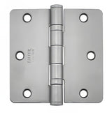 Emtek 94023US 3-1/2" x 3-1/2" Plated Steel Heavy Duty 1/4" Radius Round Corner Ball Bearing Hinges - Pair