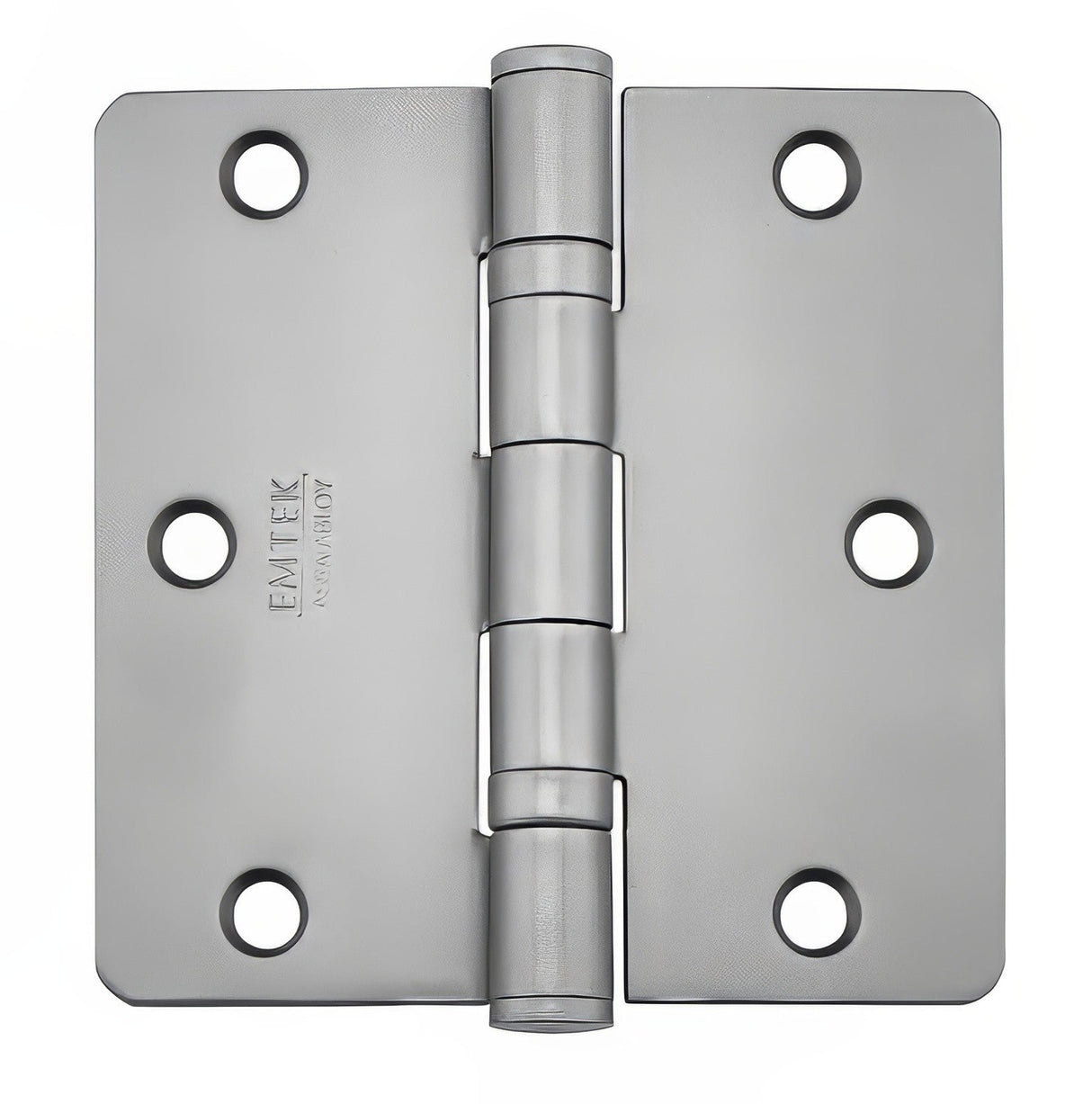 Emtek 94023US 3-1/2" x 3-1/2" Plated Steel Heavy Duty 1/4" Radius Round Corner Ball Bearing Hinges - Pair