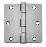 Emtek 94023US 3-1/2" x 3-1/2" Plated Steel Heavy Duty 1/4" Radius Round Corner Ball Bearing Hinges - Pair