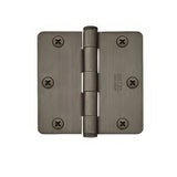 Emtek 3.5" x 3.5" Solid Brass 1/4" Radius Corner Plain Bearing Mortise Hinge - Pair