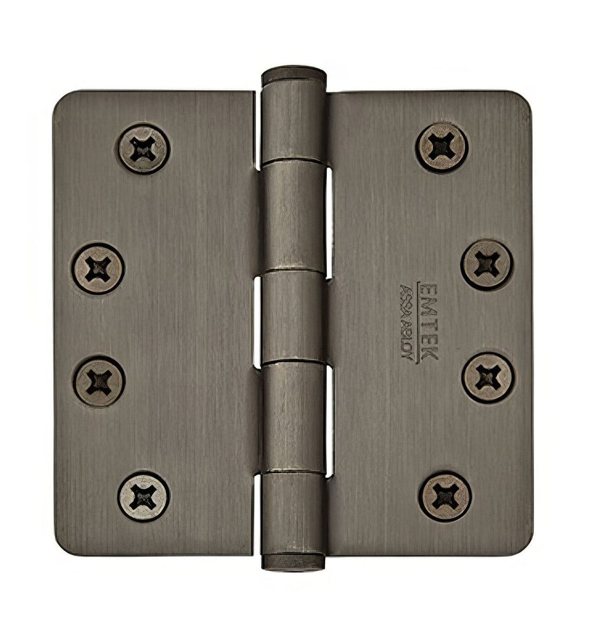 Emtek 96225US 4.5" x 4.5" Solid Brass 1/4" Radius Corner Plain Bearing Mortise Hinge - Pair