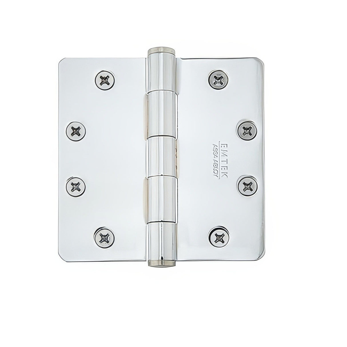 Emtek 96225US 4.5" x 4.5" Solid Brass 1/4" Radius Corner Plain Bearing Mortise Hinge - Pair