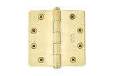 Emtek 96225US 4.5" x 4.5" Solid Brass 1/4" Radius Corner Plain Bearing Mortise Hinge - Pair