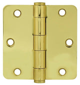 Emtek 96233 3.5" x 3.5" Solid Brass 5/8" Radius Corner Plain Bearing Mortise Hinge - Pair