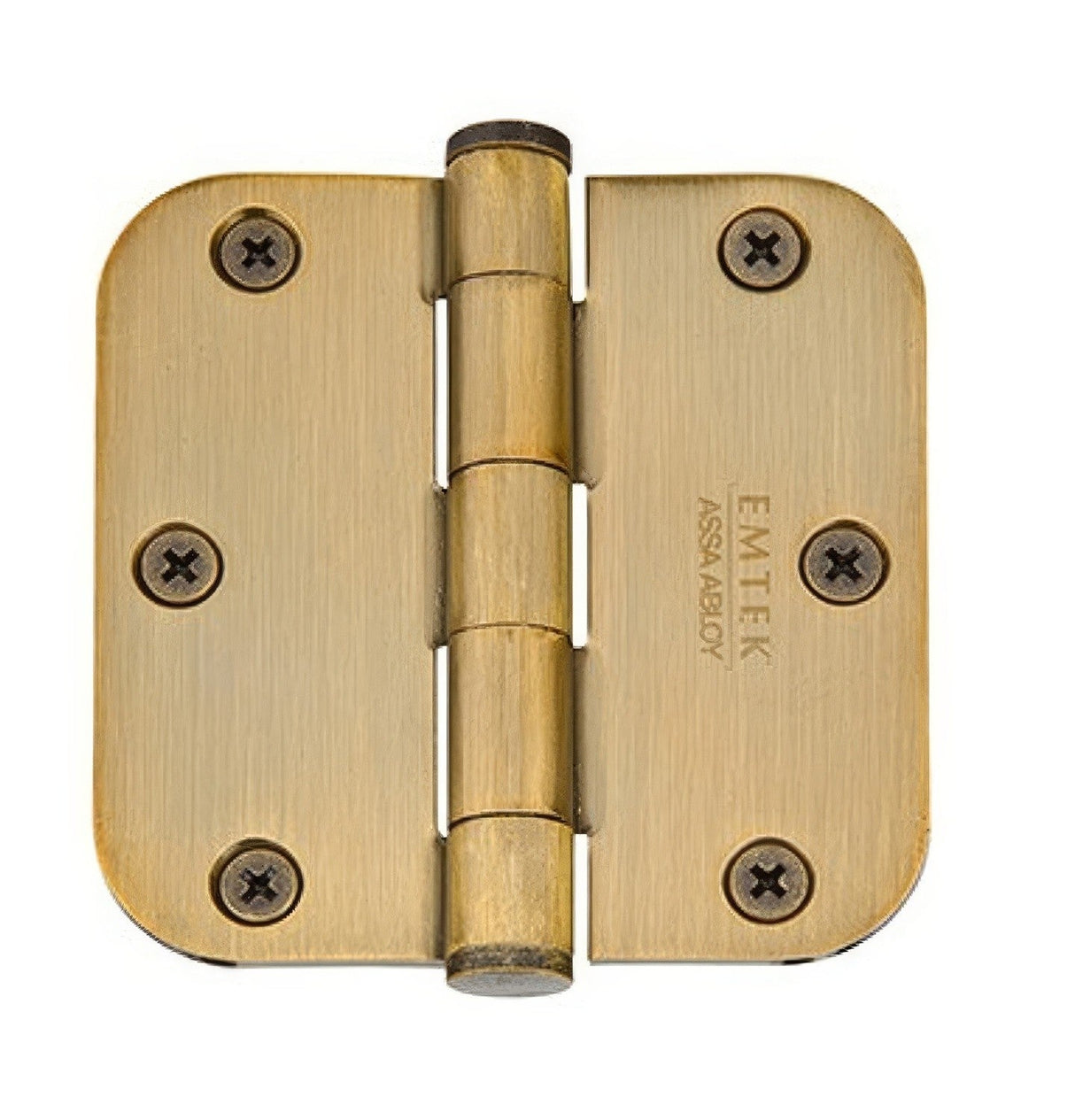 Emtek 96233 3.5" x 3.5" Solid Brass 5/8" Radius Corner Plain Bearing Mortise Hinge - Pair