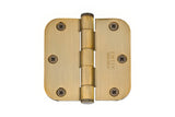 Emtek 96233 3.5" x 3.5" Solid Brass 5/8" Radius Corner Plain Bearing Mortise Hinge - Pair