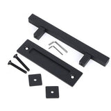 Orca Hardware AH-COMBOSQ Sliding Door Square Bar and Recessed Pull Combo