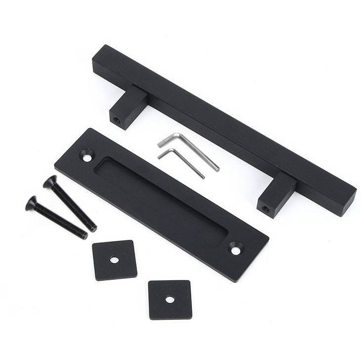 Orca Hardware AH-COMBOSQ Sliding Door Square Bar and Recessed Pull Combo