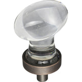 Jeffrey Alexander G110 Harlow 1-1/4" Zinc Small Football Glass Cabinet Knob