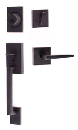 Sure-Loc Hardware KN507-S-BS-SQ Koln Handleset with Basel Square Handleset Trim