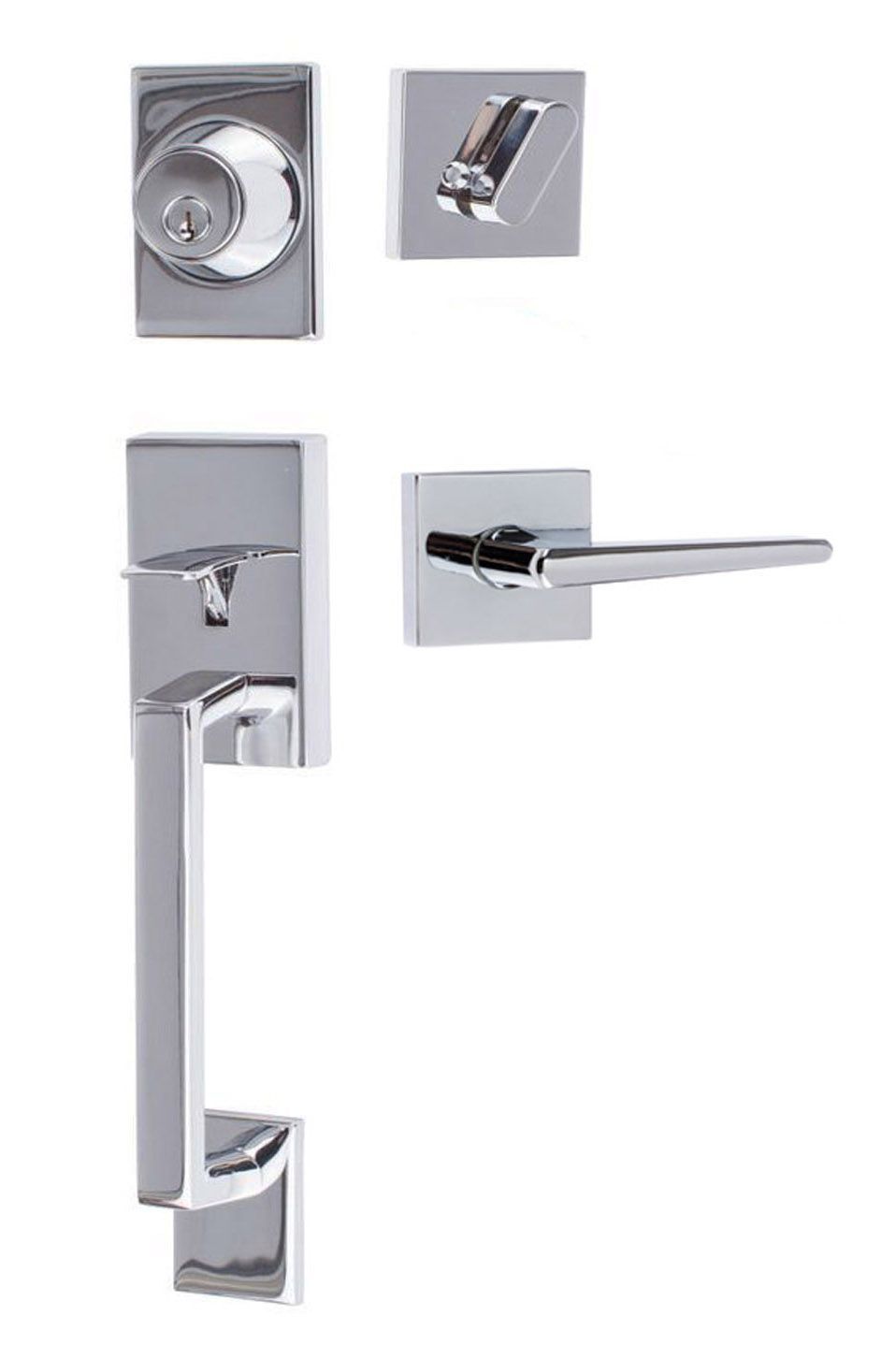 Sure-Loc Hardware KN507-S-BS-SQ Koln Handleset with Basel Square Handleset Trim
